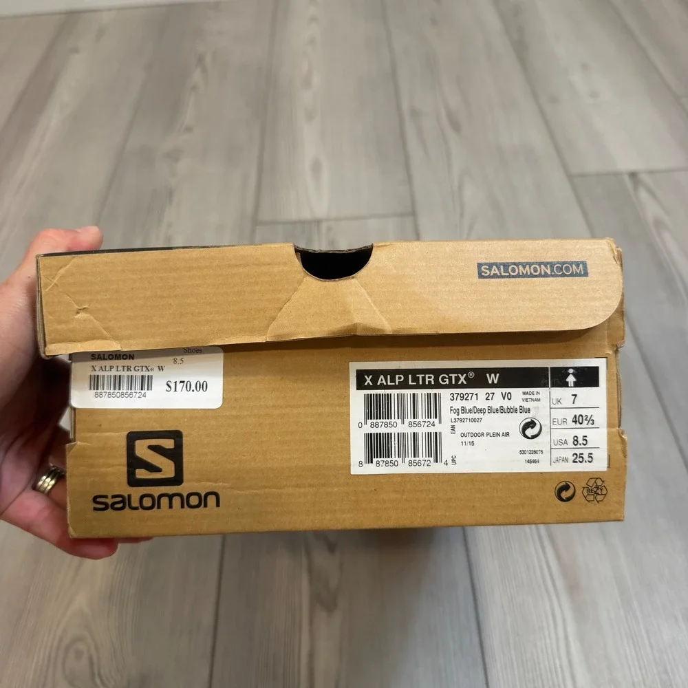 Salomon X Alp LTR GTX W Hiking Shoes Blue Gore-Tex 379271 Womens 8.5 NEW